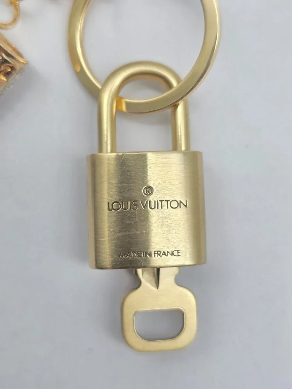 Authentic Louis Vuitton Gold Padlock 🔑 Unbranded Lipstick Keychain Bag Charm